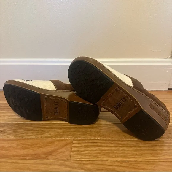 Born Brown and Cream Geometric Mule Moccasins - Picture 2 of 8